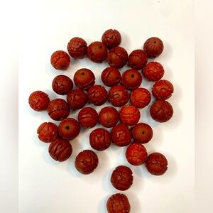 Antique wooden carved beads 1 Cm read description